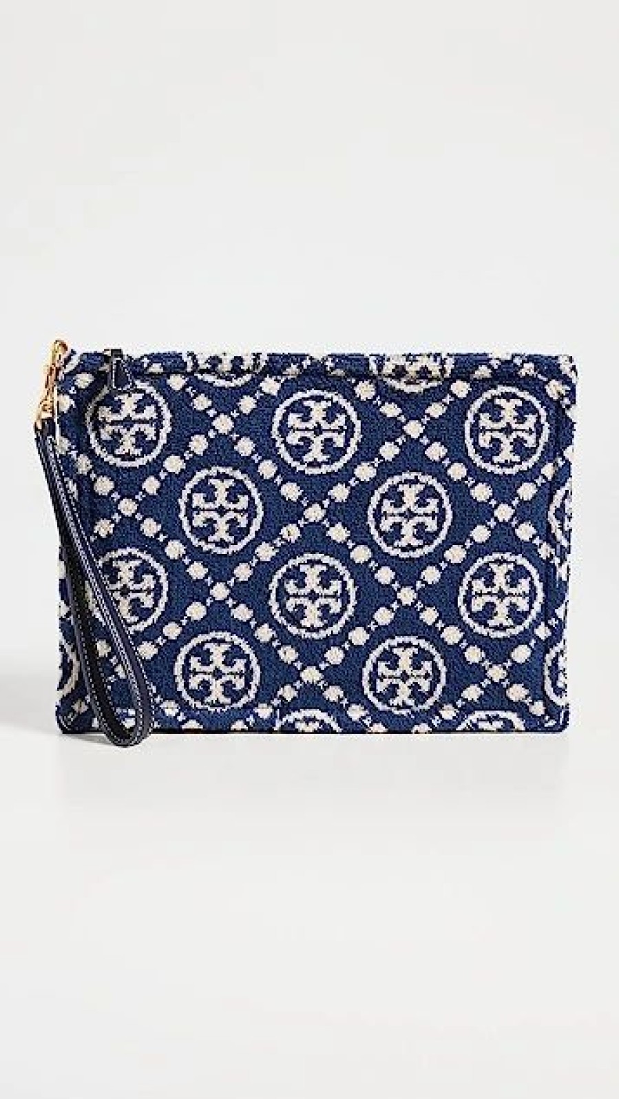 * Tory Burch T Monogram Terry Cosmetic Case Tory Navy Tools & Brushes