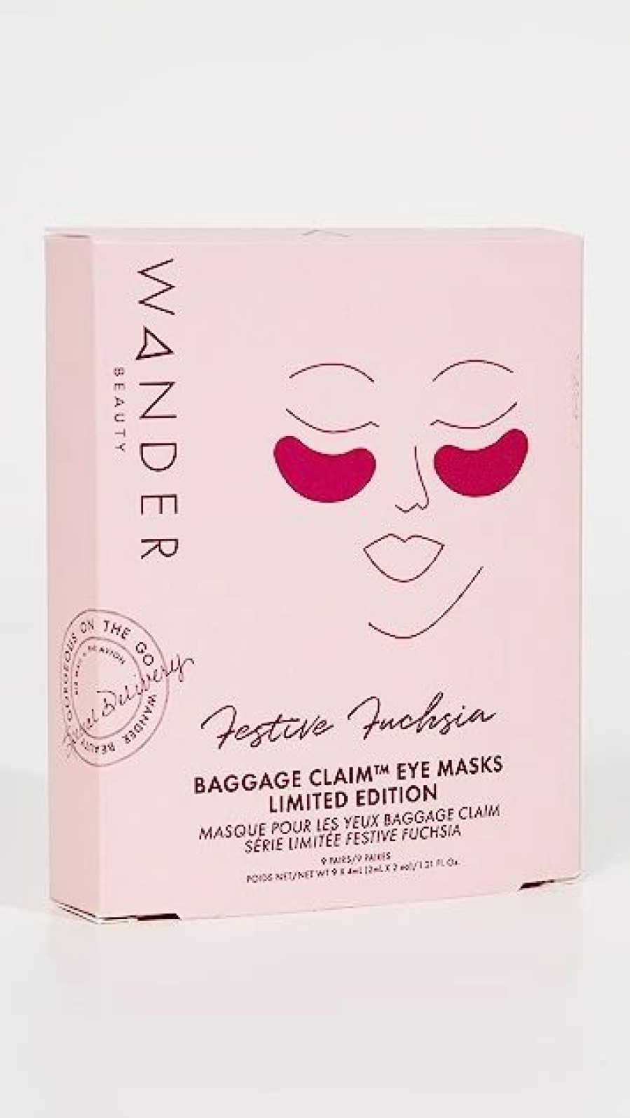 * Wander Beauty Baggage Claim Eye Mask Limited Edition Pink Skincare