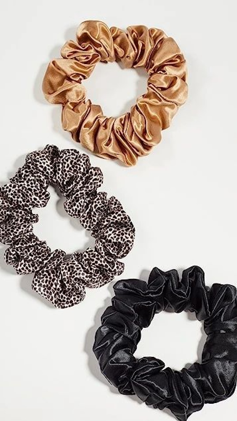 * Slip Scrunchies Large Set Of 3 Gold/Blk/Leopard Tools & Brushes